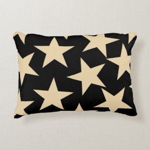 Almofada Decorativa Travesseiro Black Stars para Decor Doméstico Elega