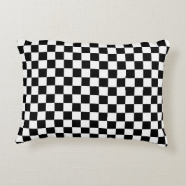 Almofada Decorativa Travesseiro branco da verificação do tabuleiro de