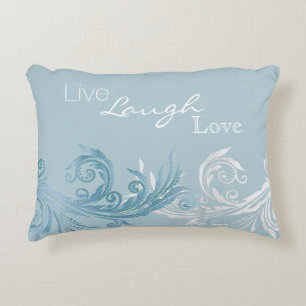 Almofada Decorativa Travesseiro chique do acento do Flourish do azul