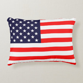 Almofada Decorativa Travesseiro com a Bandeira Americana Desenhada