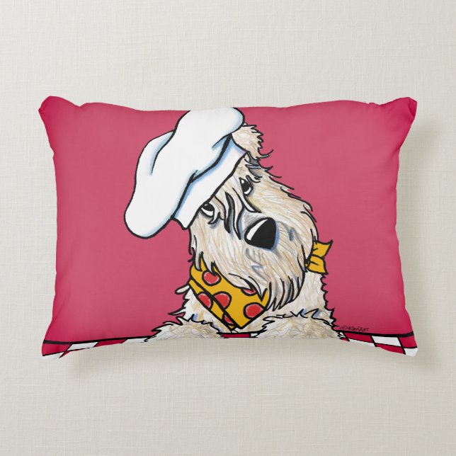 Almofada Decorativa Travesseiro com Acento de Chef Wheaten Terrier (Frente)