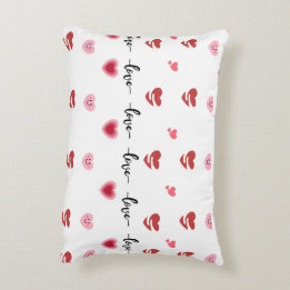 Almofada Decorativa Travesseiro Coração de São Valentim Texto de Amor