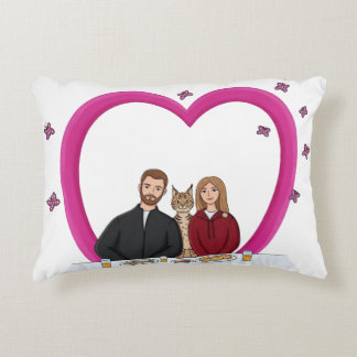 Almofada Decorativa Travesseiro Coração Romântico de Casal Fofo com Ga