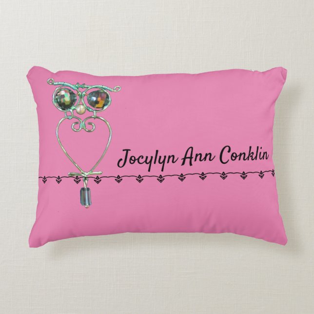 Almofada Decorativa Travesseiro - Coruja com Nome (Frente)