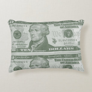 Almofada Decorativa Travesseiro de 10 notas de dólar