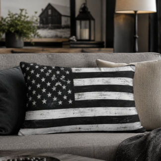 Almofada Decorativa Travesseiro de Acabamento com Bandeira Americana