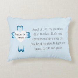 Almofada Decorativa Travesseiro de Acabamento de Batismo Azul para Men