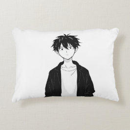 Almofada Decorativa Travesseiro de Acen­to de Menino Anime Minimalista