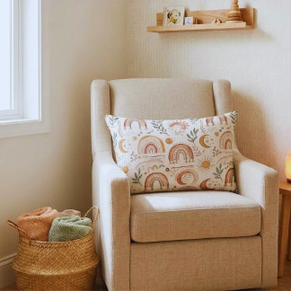 Almofada Decorativa Travesseiro de Acento para Berçário Boho Arco-íri
