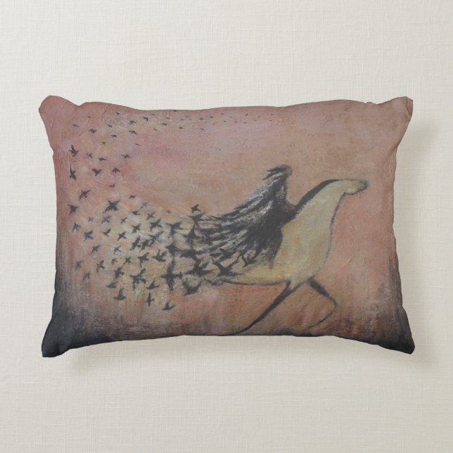 Almofada Decorativa Travesseiro de Acen­to Raven Wind (Frente)