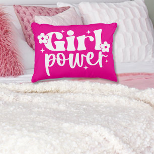 Almofada Decorativa Travesseiro de Acento Rosa Girl Power