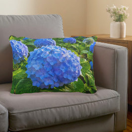 Almofada Decorativa Travesseiro de Acento de Hortênsias Azuis