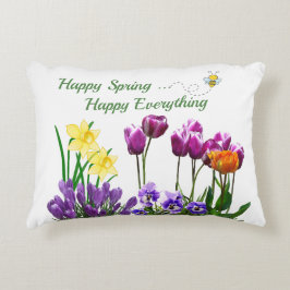 Almofada Decorativa Travesseiro de acento de padrão de flor de tulipa