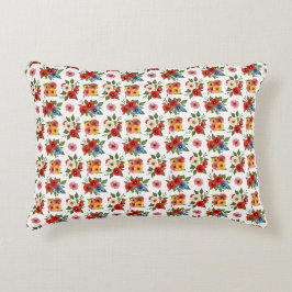 Almofada Decorativa Travesseiro de Acento de Padrão Floral de Papoula 