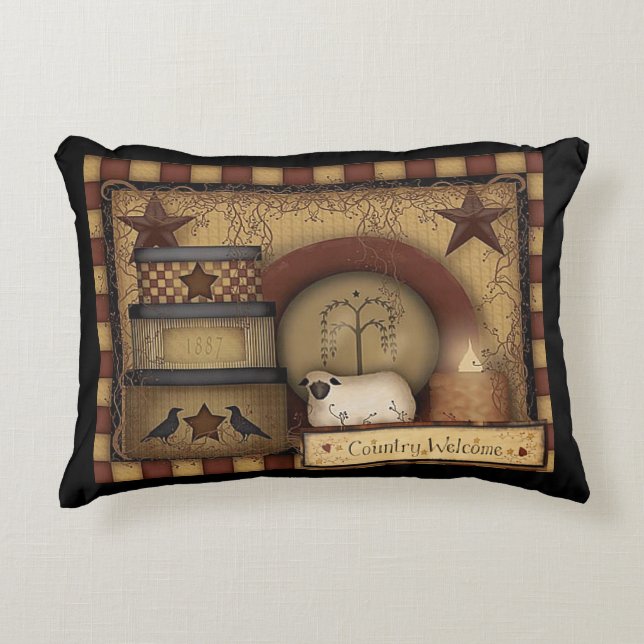 Almofada Decorativa Travesseiro de acolhimento de país 16X12 (Frente)