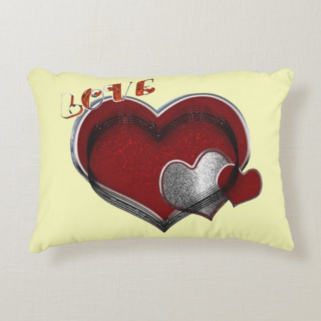Almofada Decorativa Travesseiro de Algodão Amarelo de Magia do Coração (Frente)