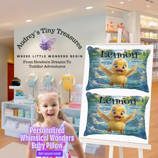 Almofada Decorativa Travesseiro de Bebê Duck Maravilha Personalizada (Criador carregado)