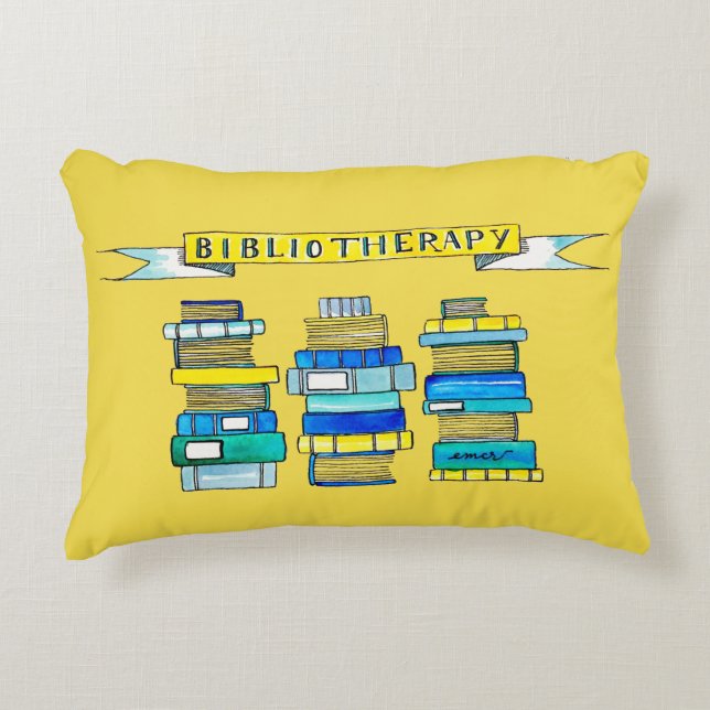 Almofada Decorativa Travesseiro de Bibliotherapy (Frente)