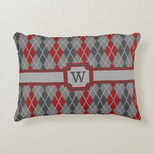 Almofada Decorativa Travesseiro de Destaque Ashes e Embers Argyle (Frente)