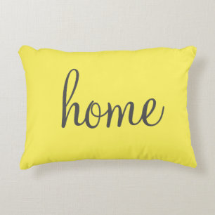 Almofada Decorativa Travesseiro de destaque bonito amarelo "home"
