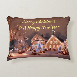 Almofada Decorativa Travesseiro De Destaque Com Uma Cena De Natal Ao E