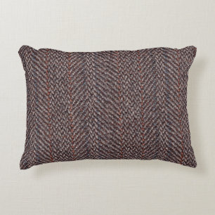 Almofada Decorativa Travesseiro de Destaque da Imagem Tweed Castanha e