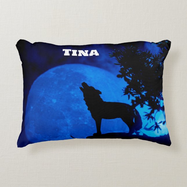 Almofada Decorativa Travesseiro de Destaque da Lua Azul (Frente)