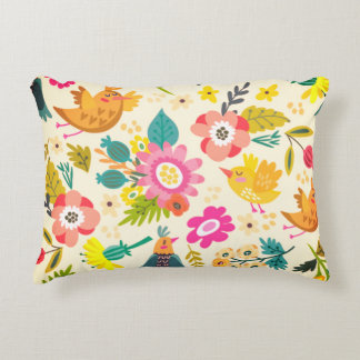 Almofada Decorativa Travesseiro de Destaque de Aves e Blossomas Boho