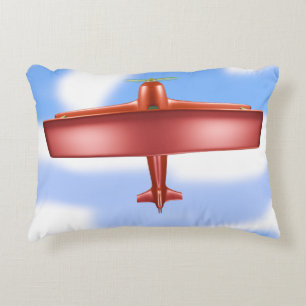 Almofada Decorativa Travesseiro De Destaque De Bi-Plane Vermelho legal