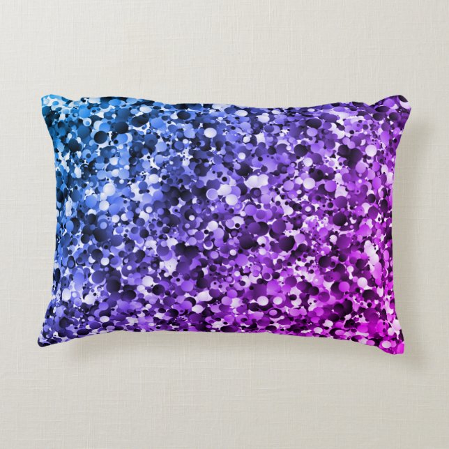Almofada Decorativa Travesseiro de Destaque de Bolha Azul e Roxo (Verso)
