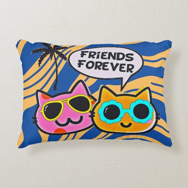 Almofada Decorativa Travesseiro De Destaque De Gatos Cuitosos E Bonito (Frente)