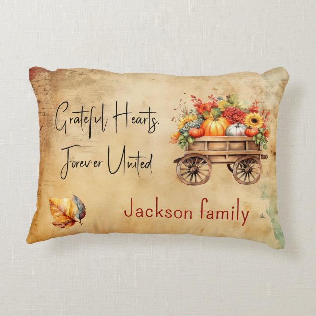 Almofada Decorativa Travesseiro de Destaque do Carrinho de Ação de Gra (Verso)