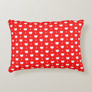 Almofada Decorativa Travesseiro de Destaque do Coração Branco Vermelho