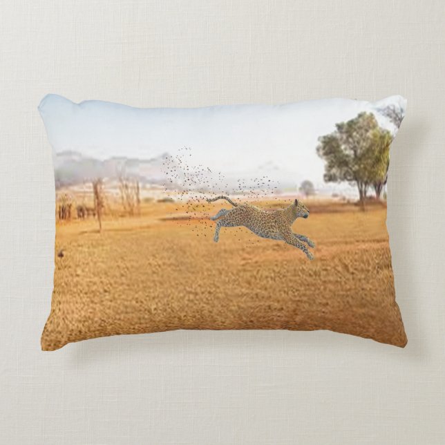 Almofada Decorativa Travesseiro De Destaque Do Leopardo E Das Manchas (Frente)