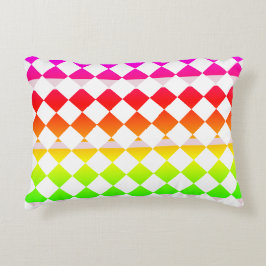 Almofada Decorativa Travesseiro de destaque do padrão de diamante bran