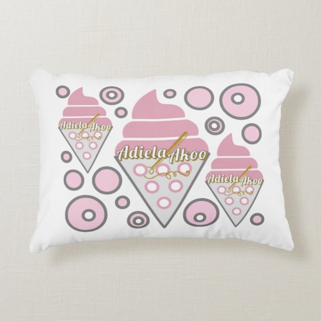 Almofada Decorativa Travesseiro de Destaque do Sorvete Irresistível (Frente)