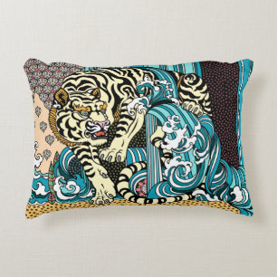 Almofada Decorativa Travesseiro de Destaque do Tigre Branco Feng Shui
