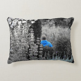 Almofada Decorativa Travesseiro de Destaque do Visor do Jardim Azul Se