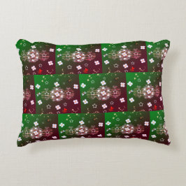 Almofada Decorativa Travesseiro de Destaque Vermelho Verde Branco