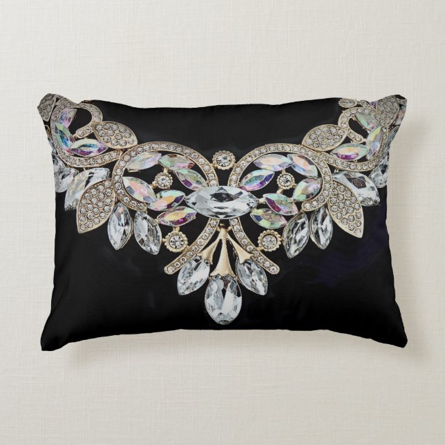 Almofada Decorativa Travesseiro de diamante elegante e brilhante (Frente)