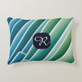Almofada Decorativa Travesseiro de Ênfase Abstrato Verde Azul Monogram