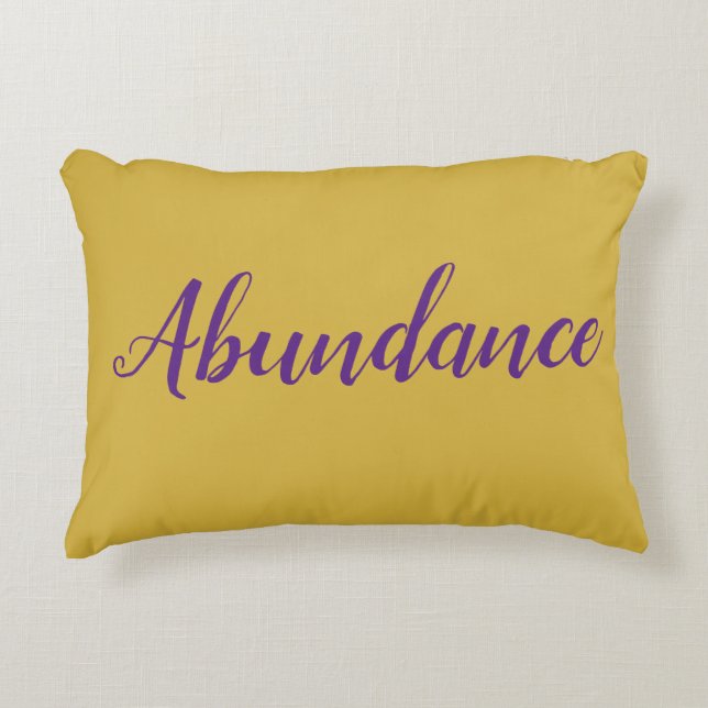 Almofada Decorativa Travesseiro de Ênfase "Abundance" Dourado e roxo F (Frente)