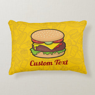 Almofada Decorativa Travesseiro de Ênfase Cheeseburger