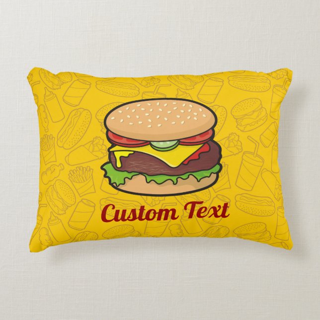 Almofada Decorativa Travesseiro de Ênfase Cheeseburger (Frente)