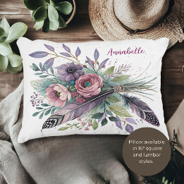 Almofada Decorativa Travesseiro de Ênfase da Blisa Púrpura Floral e Pe