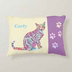 Almofada Decorativa Travesseiro de Ênfase de Gato do Tabby Muito Colo