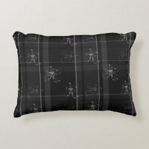 Almofada Decorativa Travesseiro de Ênfase de Xadrez Preta rico 16" x 1