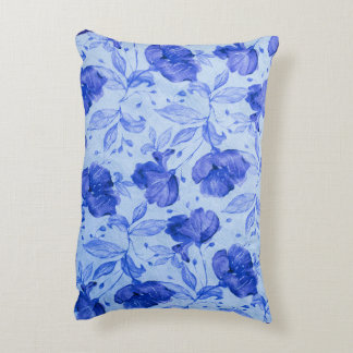 Almofada Decorativa Travesseiro de Ênfase Floral de Cor Azul Elegante