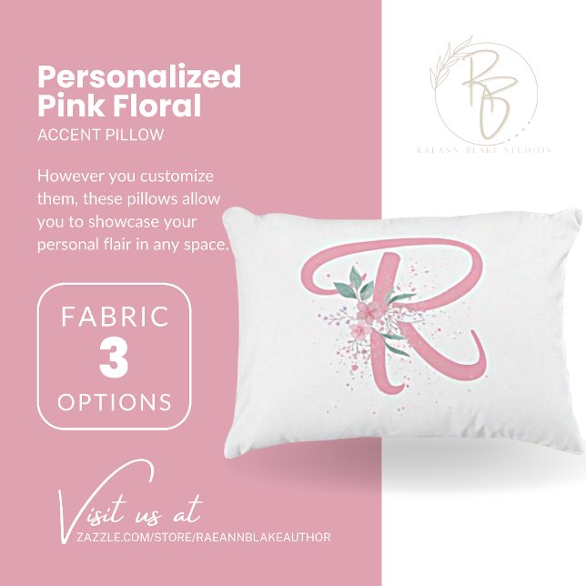 Almofada Decorativa Travesseiro de Ênfase Floral Rosa Personalizado (Criador carregado)