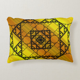Almofada Decorativa Travesseiro de Ênfase Geométrica Fractal